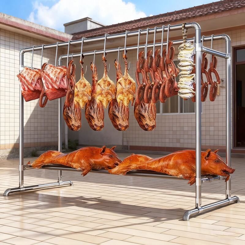 挂肉架子落地家用院子烤鸭香肠火腿牛羊肉猪鸡户外挂架晾晒架神器
