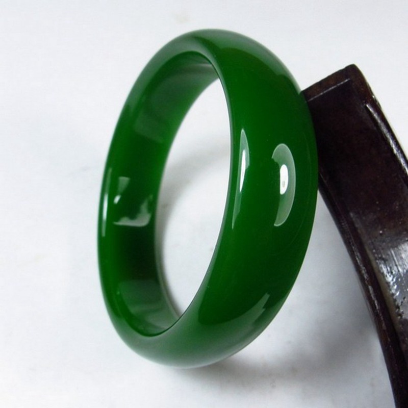 新疆外蒙料玉镯菠菜绿碧玉加宽加厚手镯玉器翡翠镯子女款