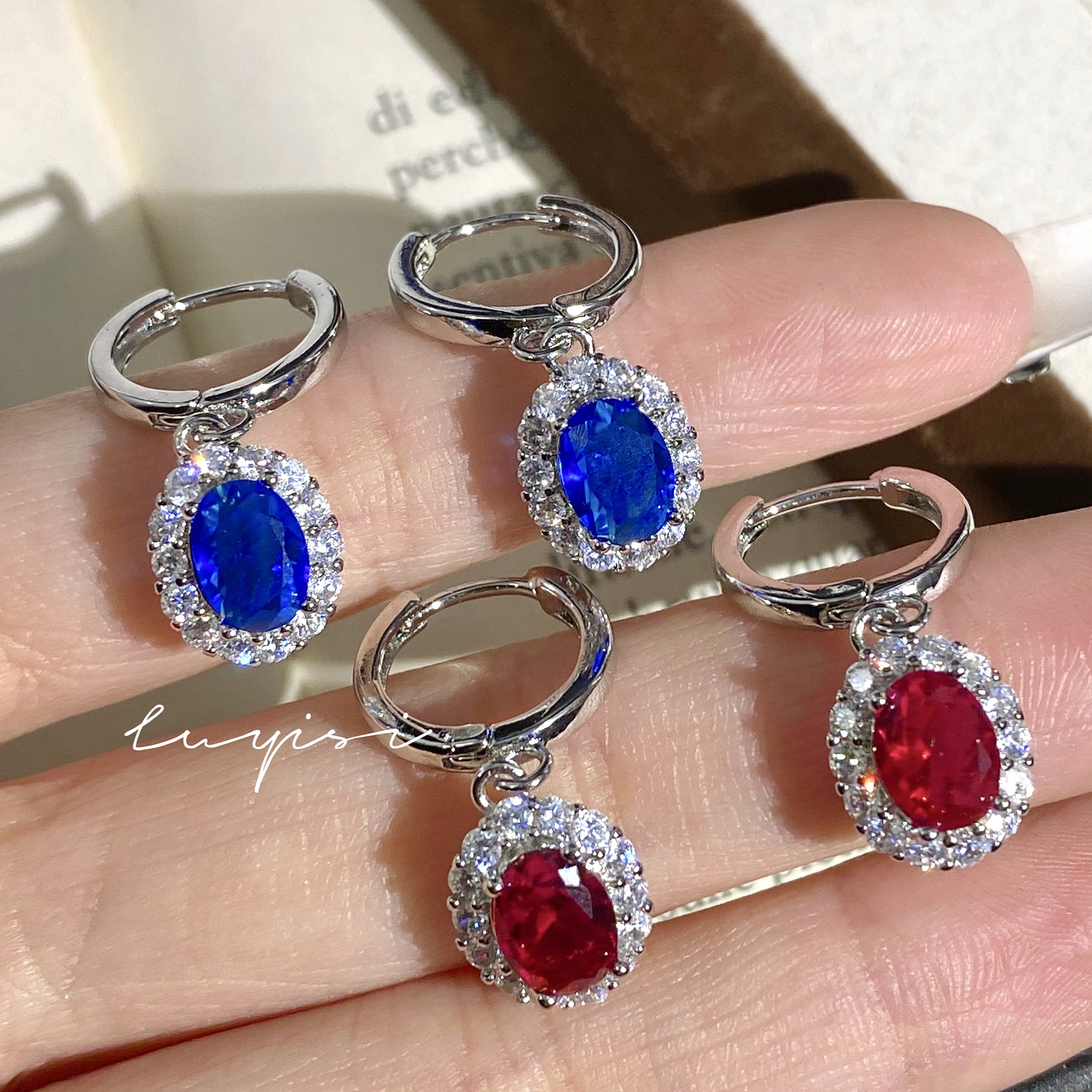 鸽血红宝石耳扣时尚简约