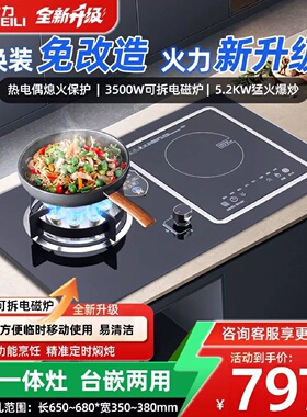 威力气电两用燃气灶双灶家用厨房天然气液化气煤气灶台嵌猛火灶