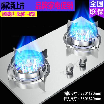 正品樱花雪不锈钢燃气灶双灶台式嵌入式家用液化气天然气猛火灶