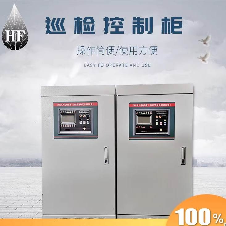 消防巡检控制柜双门IP55配电箱应急启动装置30kw铜牌双电源柜体