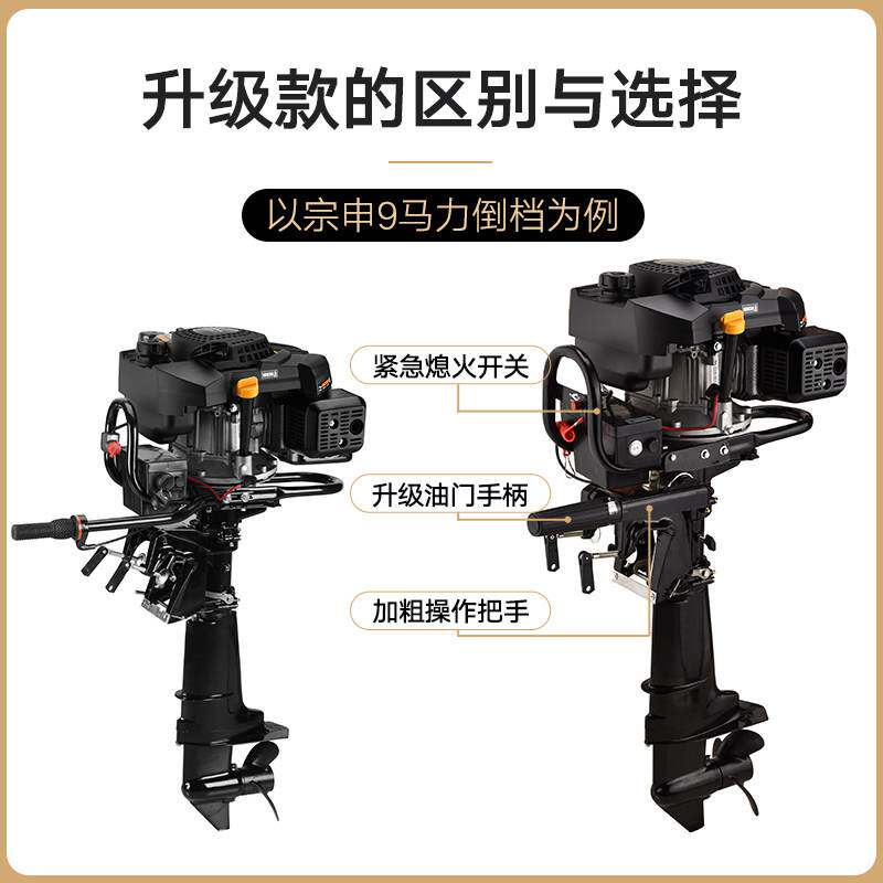 宗申四冲程船外机推进器船用螺旋桨发动机挂浆机船挂机汽油机马达
