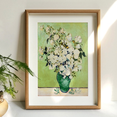 梵高油画向日葵莫奈日出相框摆件