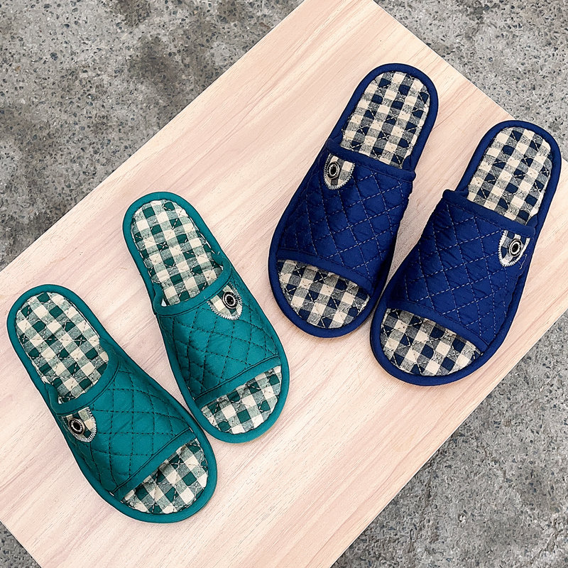 儿童防滑静音布艺拖鞋四季亲子