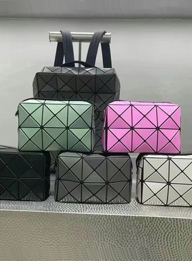 日本BAOBAO Cuboid 三格丘比特小方盒菱格单肩斜挎包小方包女哑光