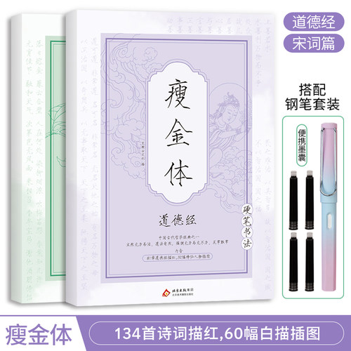 瘦金体硬笔字帖书法临摹道德经宋词硬笔练习本书法临摹字帖新手入门硬笔字帖钢笔套装宋徽宗书法练习字帖
