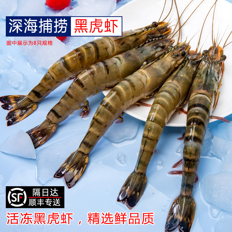 海捕黑虎虾鲜活超大速冻商用