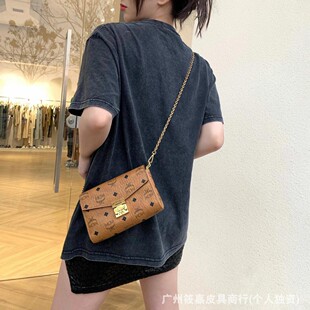MC家链条包Millie系列经典印花大号时尚单肩斜挎包锁扣信封通勤包