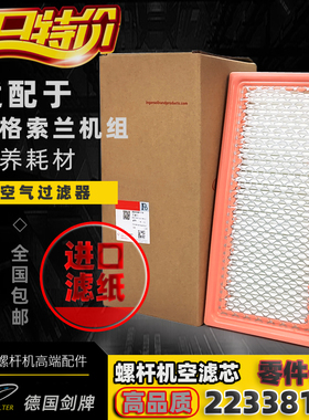 英格索兰无油螺杆空压机空气过滤器22338115保养件IRN75K-OF空滤