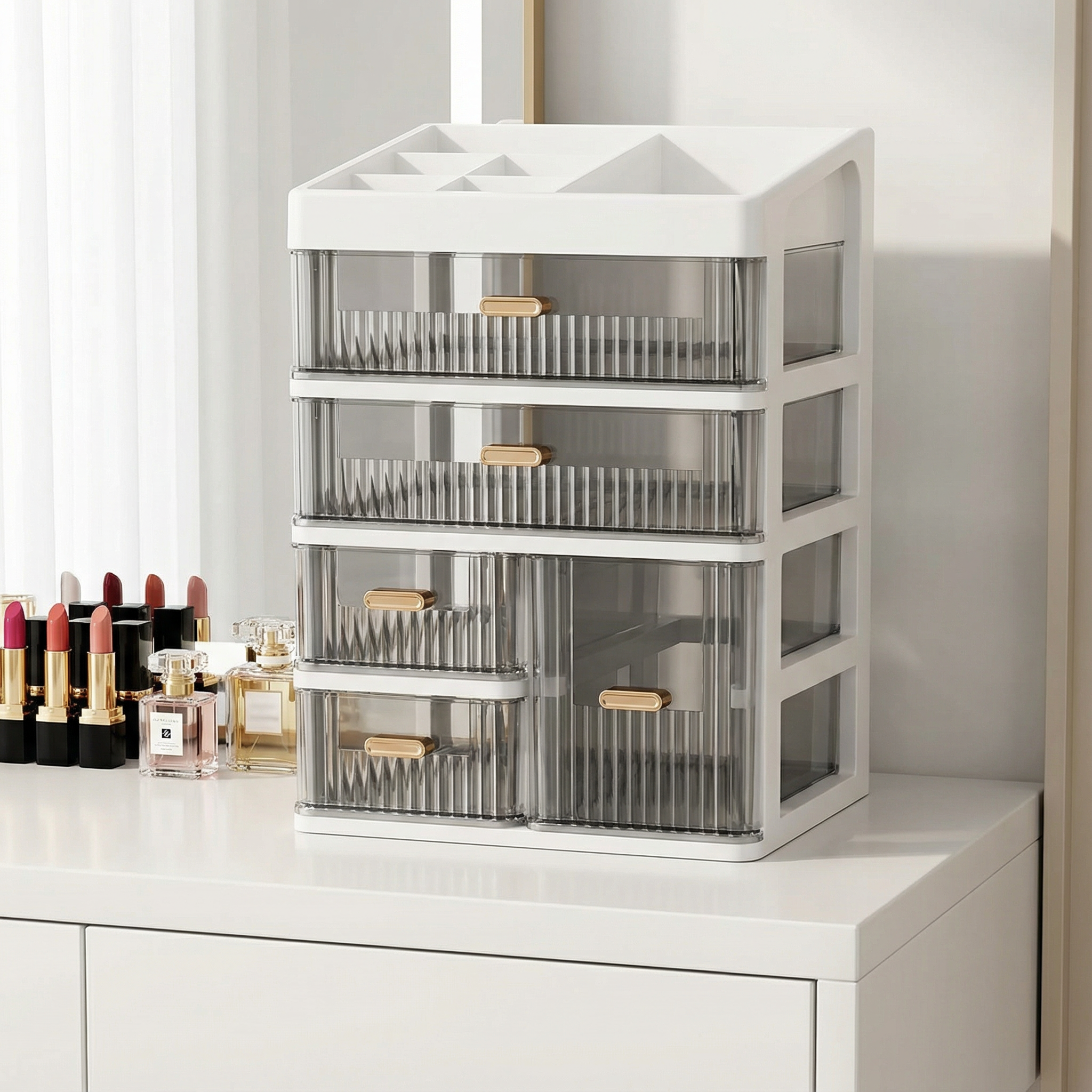 抽屉式桌面收纳盒办公室工位整理神器书桌文具置物架化妆品储物柜,收纳整理,桌面收纳盒,淘宝优惠券,粉丝福利购,淘宝优惠卷