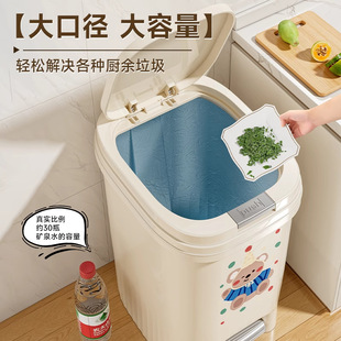 卡通高颜值大容量带盖双开式 家用垃圾桶新款 厨房客厅厕所纸篓