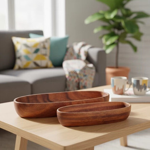 托盘木船日式零食瓜子果盘拼盘点心坚果茶点木质水果盘形碗甜点碗