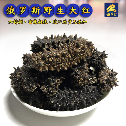 萨哈林大红俄罗斯海参北方四岛纯野生淡干六排刺纯原货非即食辽参