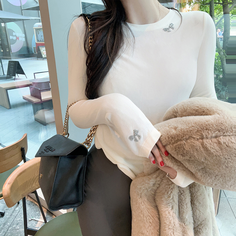 显瘦弹力打底衫羊毛长袖T恤女