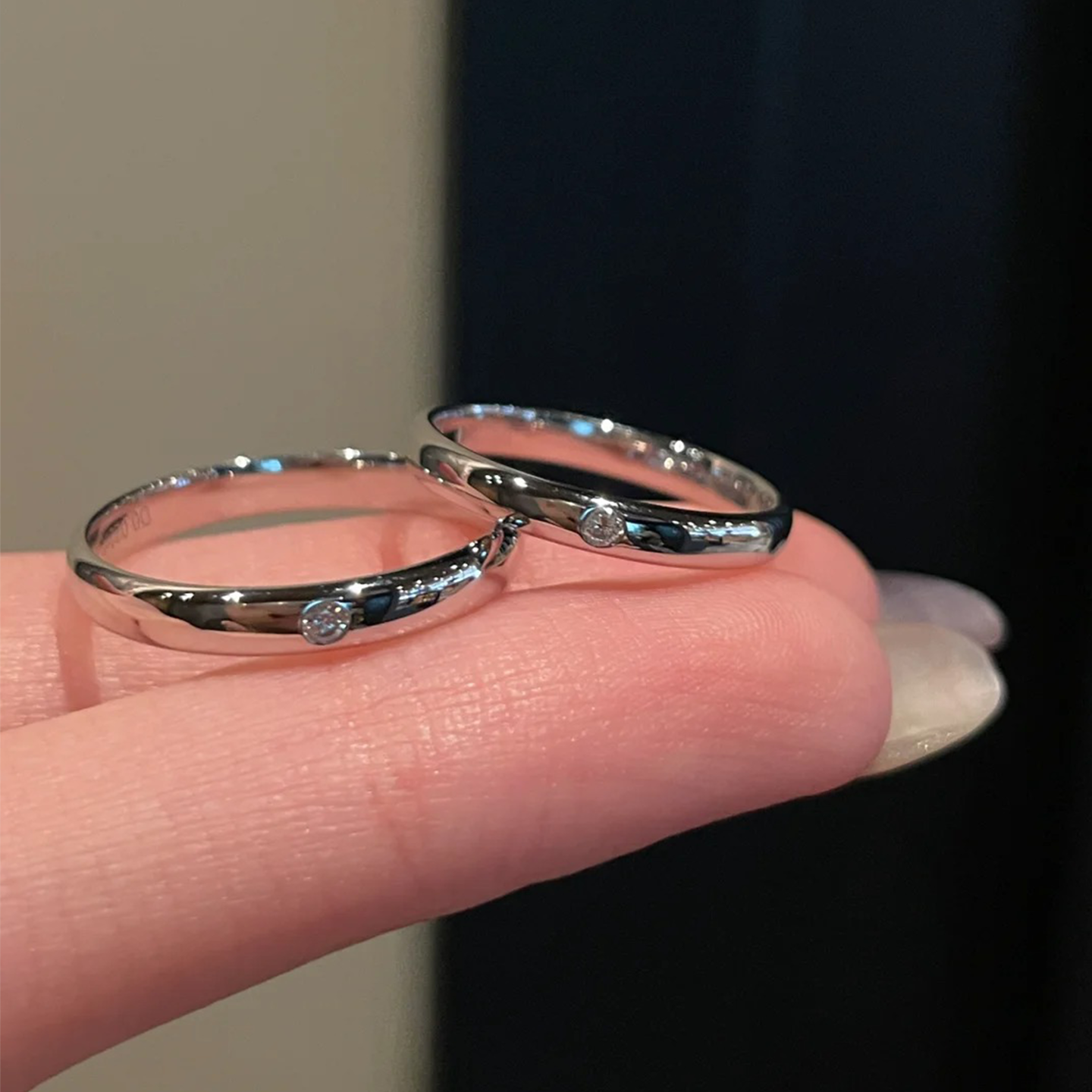 OBD925银培育钻石戒指女情侣钻戒