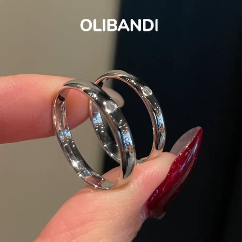 OBD925银培育钻石戒指女情侣钻戒