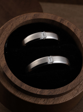 925银镶嵌钻石戒指女情侣款对戒