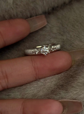 OBD原创925银培育钻石情侣款对戒