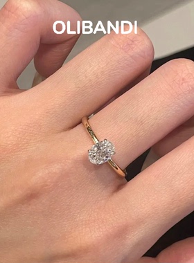 OBD培育钻石女戒S925银结婚戒指