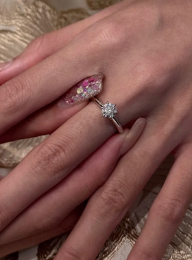 OBD925银实验室培育钻石戒指女款