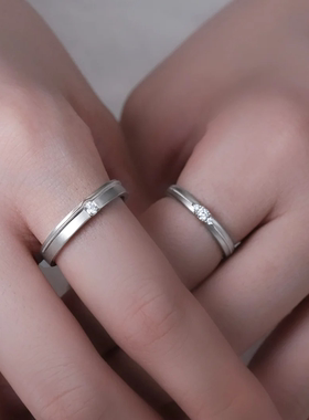 OBD925银实验室培育钻石情侣对戒