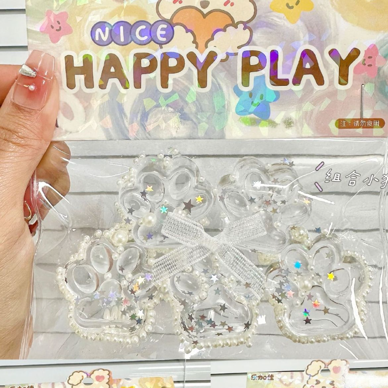 大号透明猫爪华夫饼捏捏乐减压玩具TPR仿真解压道具适合14岁以上