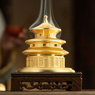 新中式天坛铜香炉熏香室内家用檀香沉香薰炉复古礼物高档伴手礼品