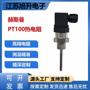 赫斯曼防水螺纹式 精密铂热电阻 PT100温度传感器管道插入式 WZP