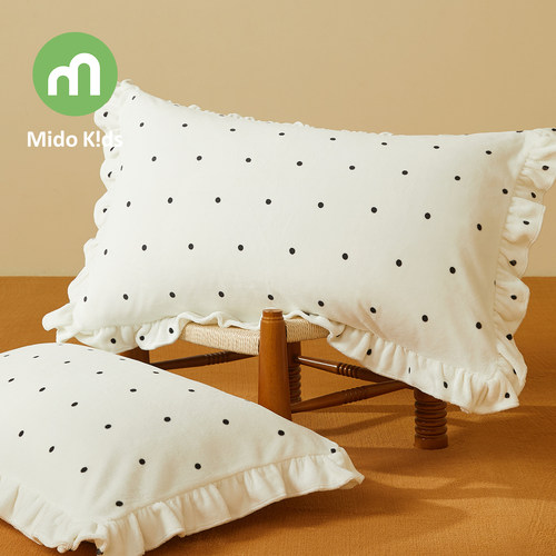 女童枕套30×50保暖秋冬法兰绒儿童枕芯套40×60牛奶绒花边枕头套