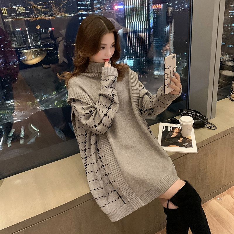 哺乳装秋冬天宽松上衣外出时尚辣妈款哺乳毛衣女冬季打底哺乳衣服