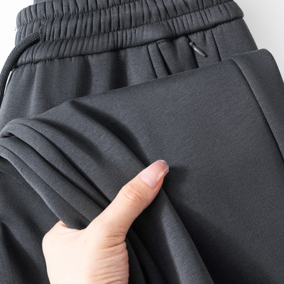 加绒加厚运动裤男秋冬季中年卫裤