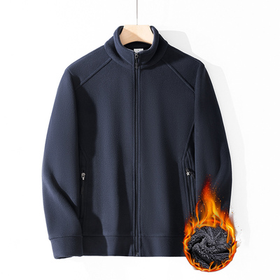 摇粒绒外套男秋冬加绒加厚