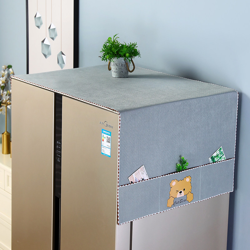 미끄럼 방지 냉장고 먼지 커버 천 이중 도어 상단 천 단일 도어 먼지 커버 북유럽 라이트 럭셔리 세탁기 범용 커버 천