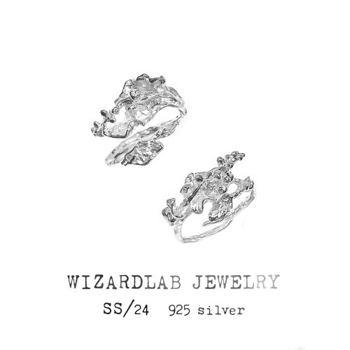 落葵戒指WIZARDLAB纯银手工雕蜡