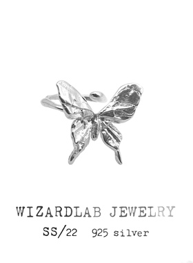 WIZARDLAB原创设计丨“刘JHHHHHH” 联名款 纯银折纸蝴蝶肌理戒指