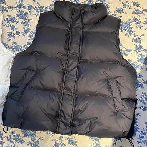 美式潮牌高街纯色马甲男秋冬季oversize痞帅坎肩棉服保暖外套上衣