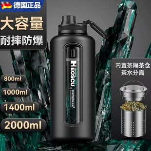 德国Berlin高硼硅玻璃杯大容量耐高温防摔夏水杯子茶水分离茶杯