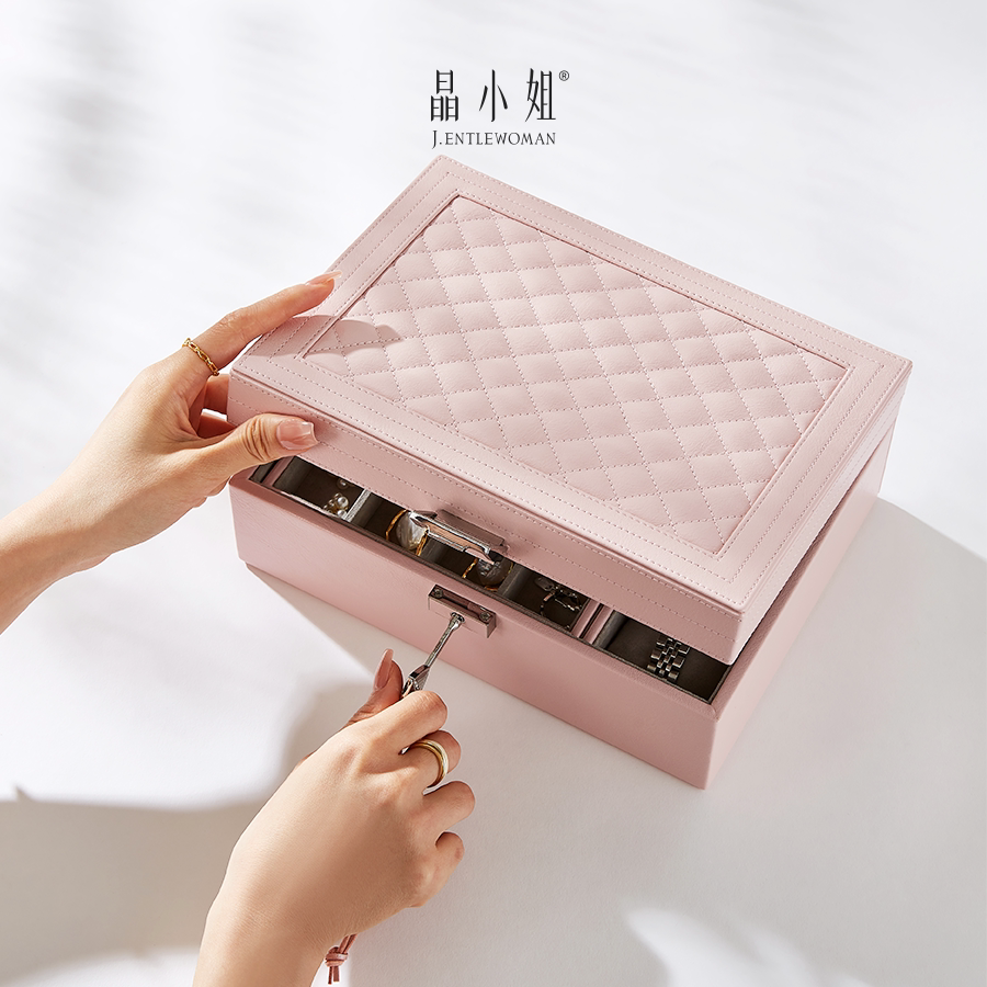 晶小姐高档闺蜜老婆女友首饰盒收纳高档精致生日礼物饰品收纳盒子