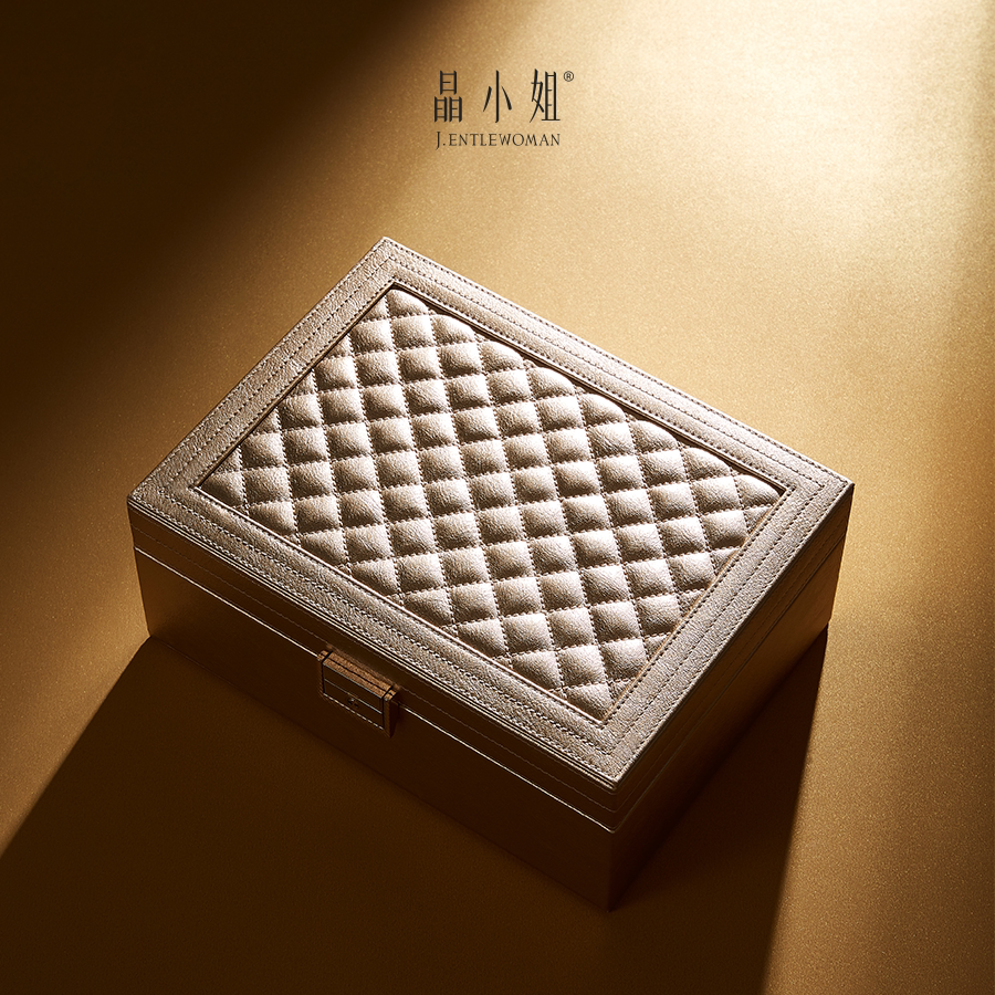 晶小姐珠宝首饰盒项链手镯手表高级感首饰收纳盒送礼首饰盒带锁