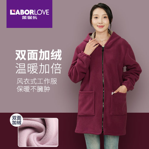 加绒加厚罩衣女新款保暖围裙