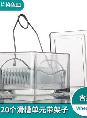 染色缸实验室进口Wheaton 900170 900200 染色皿玻璃染色液储存缸放10/20片载玻片含盖染色缸塑料ASONE层析缸