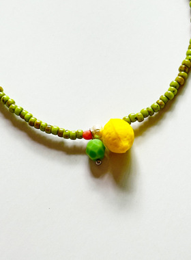 捷克琉璃黄色小柠檬小众设计感清新“ 盛夏的果实”系列 vintage