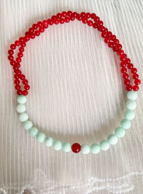 原创设计天然石项链女锁骨链小众高级感轻奢颈链