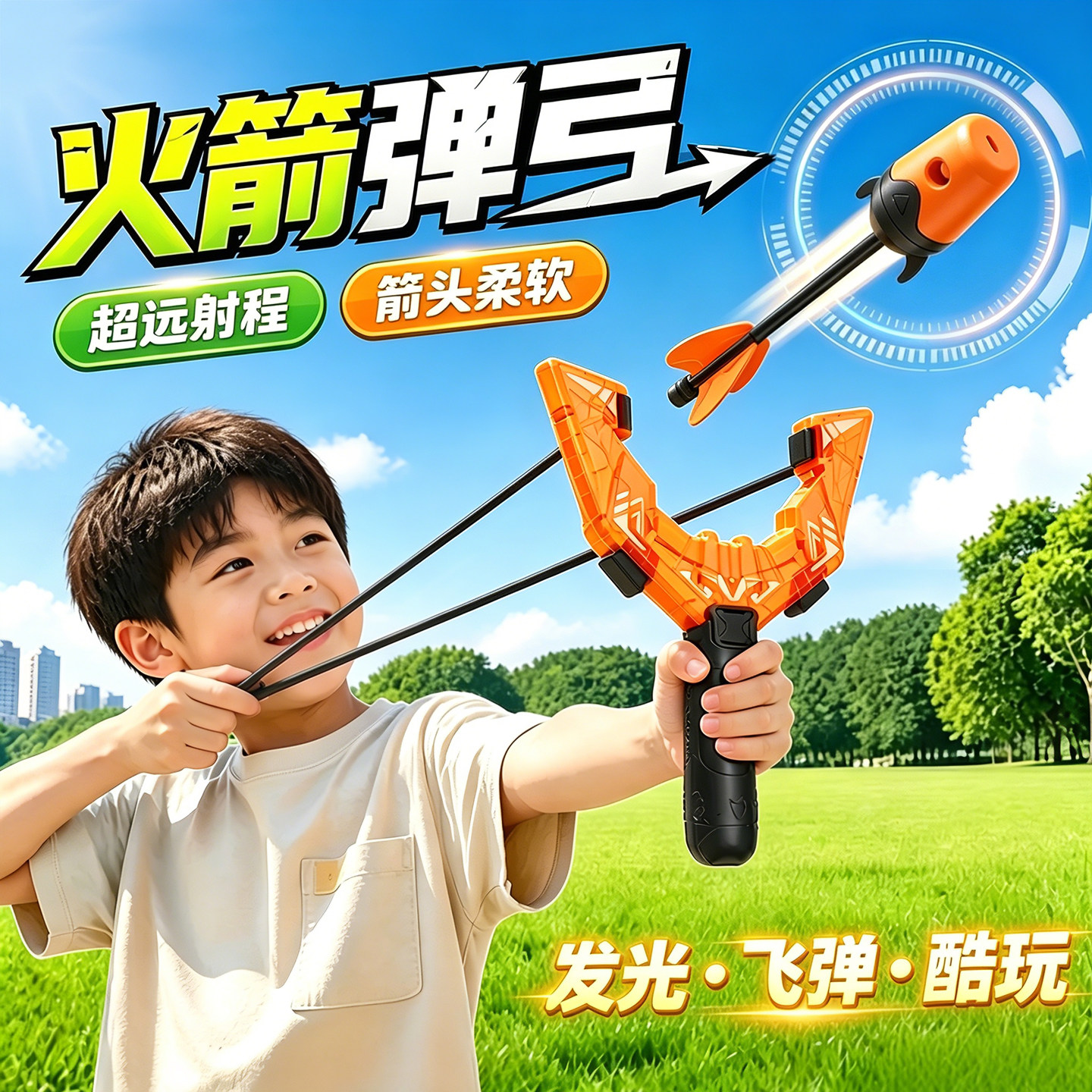 尖叫小火箭儿童户外发光软弹玩具图片