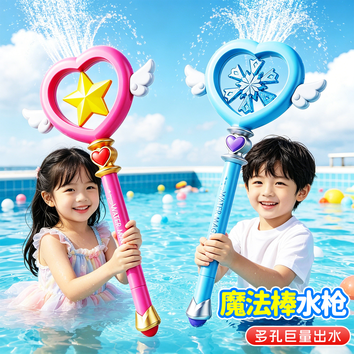 仙女棒水枪儿童玩具喷水2026新款泼水节装备魔法棒呲滋喷水枪女孩