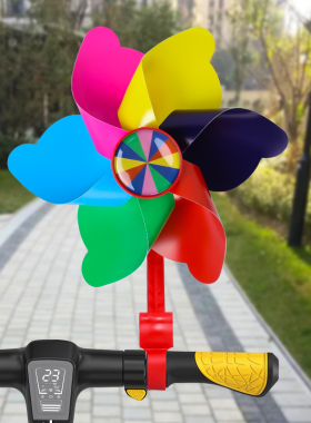 风车玩具儿童婴儿车滑板车自行车装饰七彩旋转挂件手持小风车户外