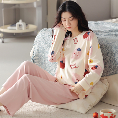 芬腾女纯棉新款睡衣家居服春秋