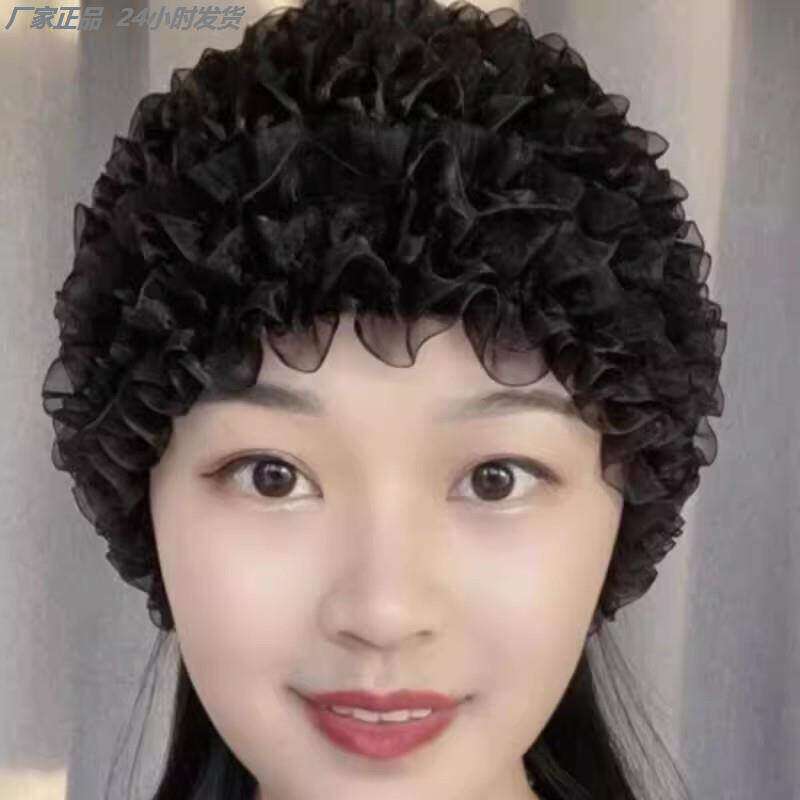 新款2025遮白发新款蕾丝薄款美人帽纱巾老人包头帽子回族女士头巾