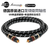 JIB德国蟒蛇原装 进口HIFI高端发烧级spdif数字RCA同轴音频线75欧阻抗6N单晶铜镀银加单晶铜绞合线芯BEB2000
